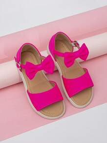 新款休閒蝴蝶結平底涼鞋適用於戶外時尚和 - 玫紅色 - 查看 5