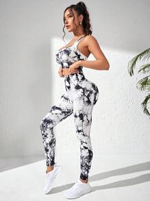 Tie Dye Crisscross Back Sports Set - Multicolor - View 5