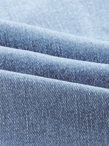 破洞卷邊破洞緊身七分牛仔褲 - 淺色水洗藍 - 查看 8