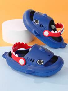Children's Blue Cartoon Design Two-Wear Flat Sandals - Royal Blue - View 2