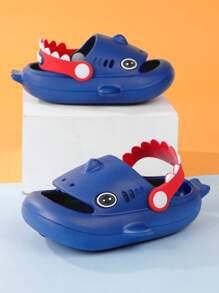 Children's Blue Cartoon Design Two-Wear Flat Sandals - Royal Blue - View 4