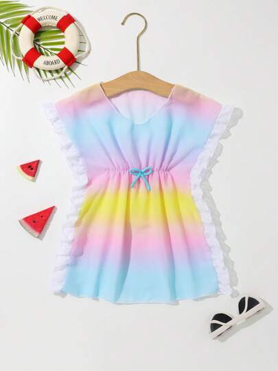 小女童漸層荷葉邊罩衫