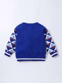 Jonge jongen Geopatroon Gestreepte trim Cardigans