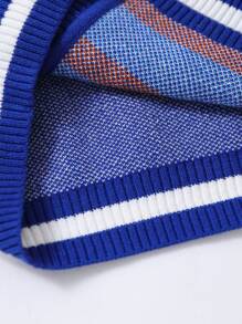 Jonge jongen Geopatroon Gestreepte trim Cardigans