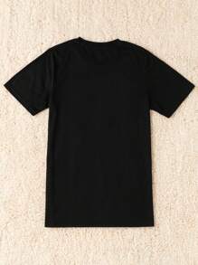 Flirla Plus Star Print Tee Graphic Tee, Women Summer Top - Black - View 2