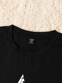 Flirla Plus Star Print Tee Graphic Tee, Women Summer Top - Black - View 4