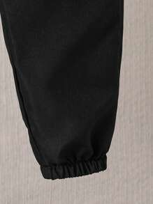 SHEIN 男小童恐龍印花連帽夾克和褲子&帽 - 黑與白 - 查看 3