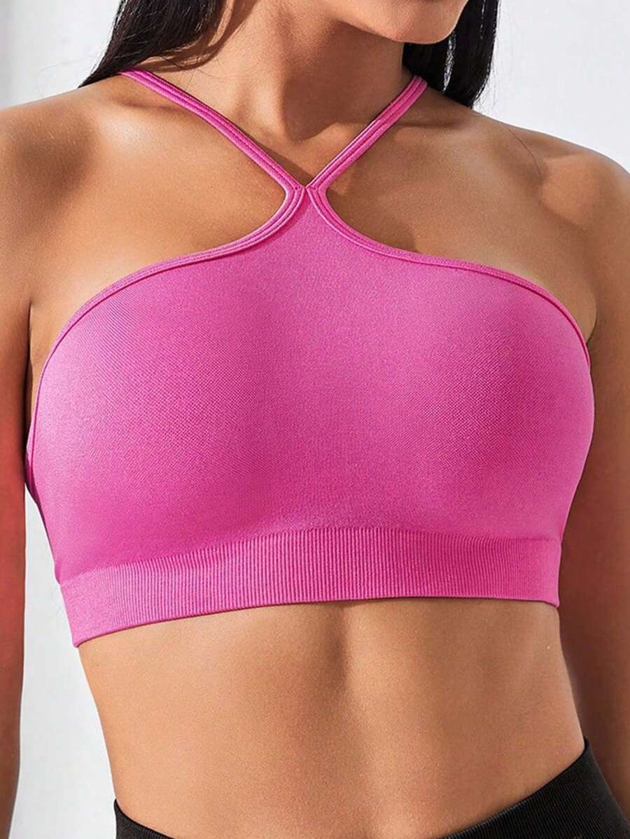 Easithlete Camo Print Crop Sports Teeworkout Tank Top - Pink - View 1