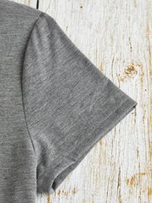 SHEIN LUNE Halloween Print Tee - Grey - View 4