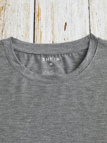 SHEIN LUNE Halloween Print Tee - Grey - View 5