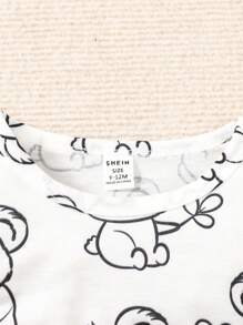 Baby Girl 2pcs Cartoon Graphic Tee - Multicolor - View 3