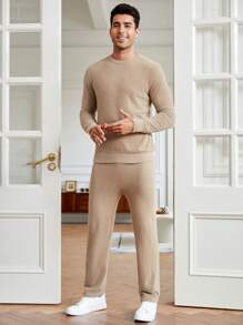 Manfinity NXTstreet 男士素色套頭毛衣和針織褲