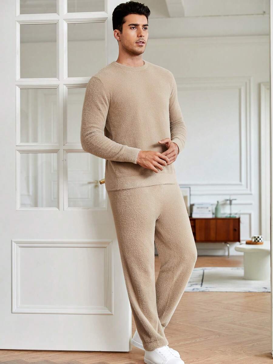 Manfinity NXTstreet 男士素色套頭毛衣和針織褲