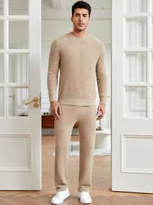 Manfinity NXTstreet 男士素色套頭毛衣和針織褲