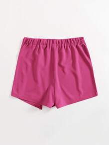 SHEIN Essnce Chân váy ngắn có lưng thun và xẻ tà phía trước - Màu Hồng Tươi - Xem 2