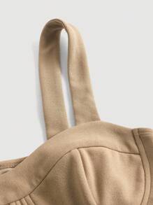 SHEIN MOD Solid Cami Top & Wide Leg Pants Without Blouse - Khaki - View 3