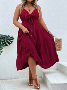 Breezaya Plus Knot Front Cami Dress