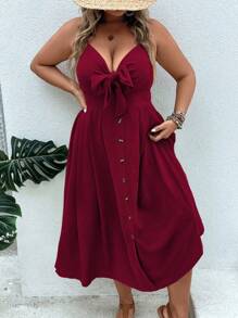 Breezaya Plus Knot Front Cami Dress