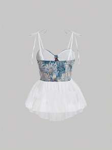 SHEIN MOD Floral Print Tie Shoulder Cami Top - Multicolor - View 2