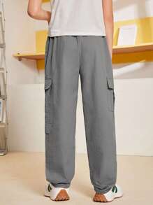 SHEIN Tween Boy 灰色休闲工装裤