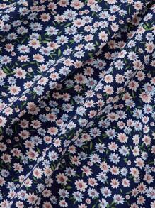 SHEIN Tween Girl Ditsy Floral Print Cami Dress & Ruffle Armhole Shirt - Multicolor - View 4