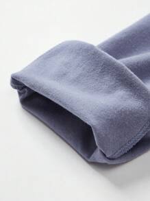 Baby Boy 2pcs Letter Patched Detail Joggers - Dusty Blue - View 10