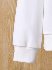 SHEIN Tween Girl Letter Graphic Hoodie & Flap Pocket Pants & Bag - Multicolor - View 3