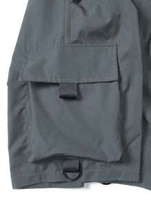 Manfinity Homme Loose Fit Men's Drawstring Cargo Shorts - Dark Grey - View 5