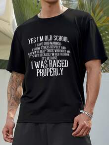 Manfinity LEGND Đàn ông cộng Đồ họa Khẩu hiệu Áo thun - màu đen - Xem 3