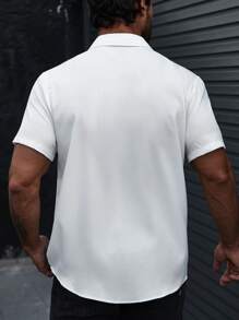 Manfinity CasualCool Men Pocket Front Button Up Shirt - White - View 2