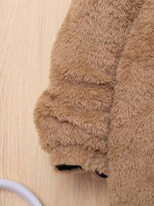 SHEIN Tween Boy Dual Pocket Zipper Hooded Thermal Lined Reversible Padded Coat - Black - View 13