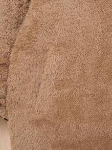 SHEIN Tween Boy Dual Pocket Zipper Hooded Thermal Lined Reversible Padded Coat - Black - View 15