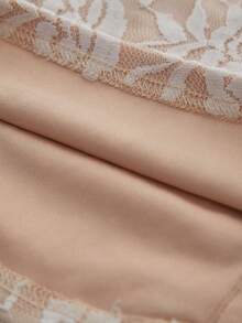 哥特式花卉刺繡前繫帶吊帶上衣 - 卡其色 - 查看 3