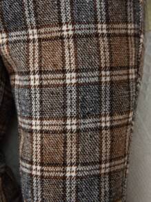 SHEIN Baby Boy Bow Front Shirt & Plaid Brazer & Trousers - Multicolor - View 4