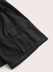 SHEIN EZwear Klep zijzak Taille met trekkoord Bovensteken Cargo Shorts