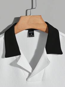 GENTILAND Men Contrast Collar Polo Shirt - White - View 4