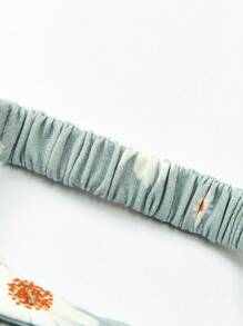 Cozy Pixies Baby Girl Floral Print Sweatshirt & Sweatpants & Headband - Mint Green - View 3