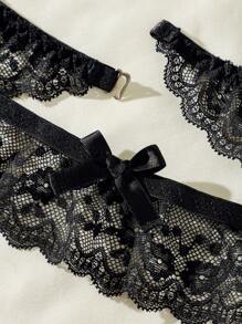 Snug Zone 3packs Lace Garter Panty With 1pair Stockings, Lingerie - Black - View 5