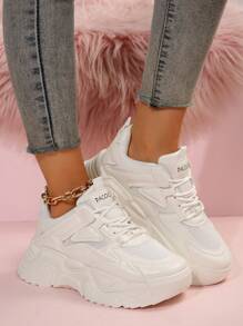 Fashionable All-match Thick-soled Sports Shoes - White - View 2