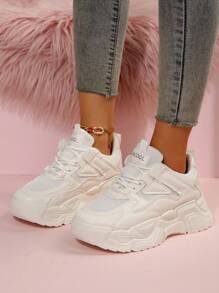Fashionable All-match Thick-soled Sports Shoes - White - View 3