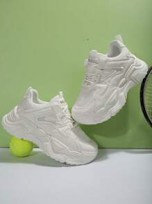 Fashionable All-match Thick-soled Sports Shoes - White - View 4