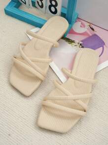 planare 女士休闲度假风平底凉鞋，春夏穿搭 - 米色 - 查看 10