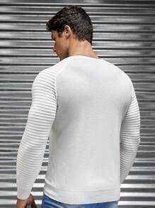 GENTILAND Men Solid Raglan Sleeve Sweater