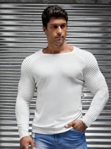 GENTILAND Men Solid Raglan Sleeve Sweater