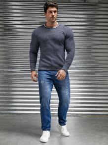 Manfinity VCAY Men Striped Pattern Sweater - Multicolor - View 3