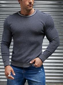 Manfinity VCAY Men Striped Pattern Sweater - Multicolor - View 4