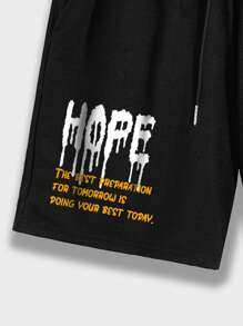 ROMWE MEN Street Life Áo thun nam họa tiết nấm và quần short cạp rút, đi học - Nhiều màu - Xem 4