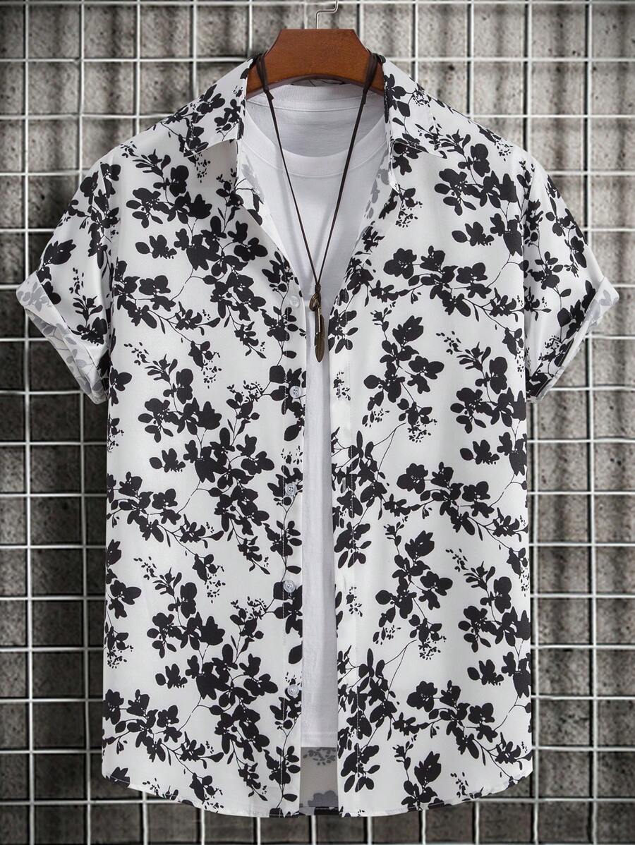 Manfinity RSRT 男士印花襯衫不帶T恤