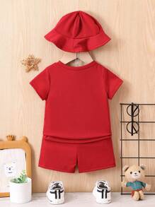 女嬰字母圖案T恤和短褲