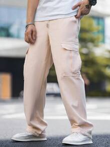 Manfinity EMRG Men Flap Pocket Side Cargo Pants - Khaki - View 4